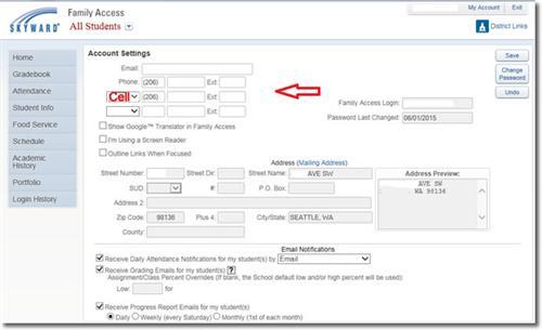 Configure Skyward Mobile Alerts